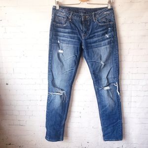 Vigoss The Thompson Tomboy Jeans Size 29 Distressed Dark Wash